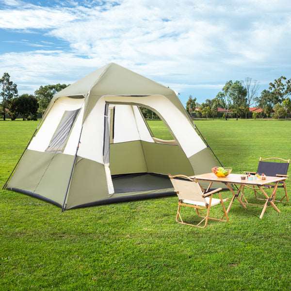 6 Person Camping Tent Setup in 60 Seconds with Rainfly & Windproof Tent with Carry Bag for Family Camping & Hiking Doba